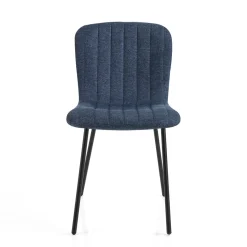 sedia COSY BLUE tessuto Blu struttura metallo Nero opaco H77 L43 P53