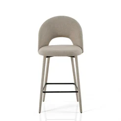 Selma Beige Home sgabello imbottito tessuto beige easy clean struttura rivestita h79 l51 p54 seduta h65