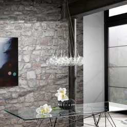 Sfere big lampadario con sfere in vetro trasparente d60 h80 cm