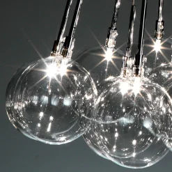 Sfere big lampadario con sfere in vetro trasparente d60 h80 cm