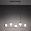 Show lampadario in acciaio ottone opaco e vetro bianco opaco 86x9.5xh22 cm