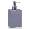 Slate grey dispenser portasapone in resina effetto cemento grigio 7.5x5 h10/17 cm