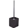 Slate portaspazzolino toilette in resina effetto cemento nero 9x9xh37 cm