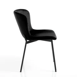 Snug velvet black sedia velluto neros truttura metallo nero opaco cm h80 l50 p60
