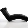 Sofia black chaise longue in pelle sintetica nera cm h85 l62 p172