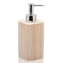 Spa dispenser portasapone in ceramica effetto legno 6.5x6.5 h17.5 cm