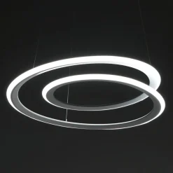 Spiral lampadario led in polipropilene bianco opaco filo regolabile d50 h165 cm