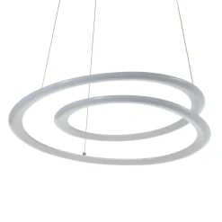 Spiral lampadario led in polipropilene bianco opaco filo regolabile d50 h165 cm