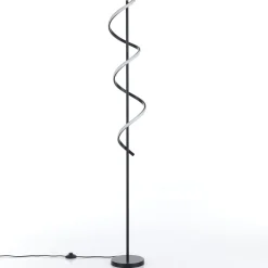 Spring lampada da terra a led in allumino nero opaco policarbonato bianco opaco cm h157 d20 lumen 2898