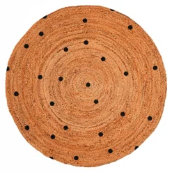 Ste tappeto in juta colore naturale d. 120 h 05 cm