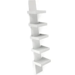 Step white libreria laccata bianco opaco 5 ripiani h155 l31 p35 cm