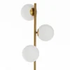 Street brass lampada da terra ottone in acciaio finitura ottone sfere in vetro bianco d30 h160 cm