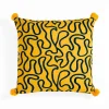Tangle 4 cuscino 100% cotone colore giallo e blu cm 45x45
