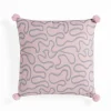 Tangle 2 cuscino colore grigio e rosa 100% cotone 45x45 cm