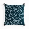Tangle 3 cuscino rivestimento 100% cotone cm 45x45 colore grigio e blu