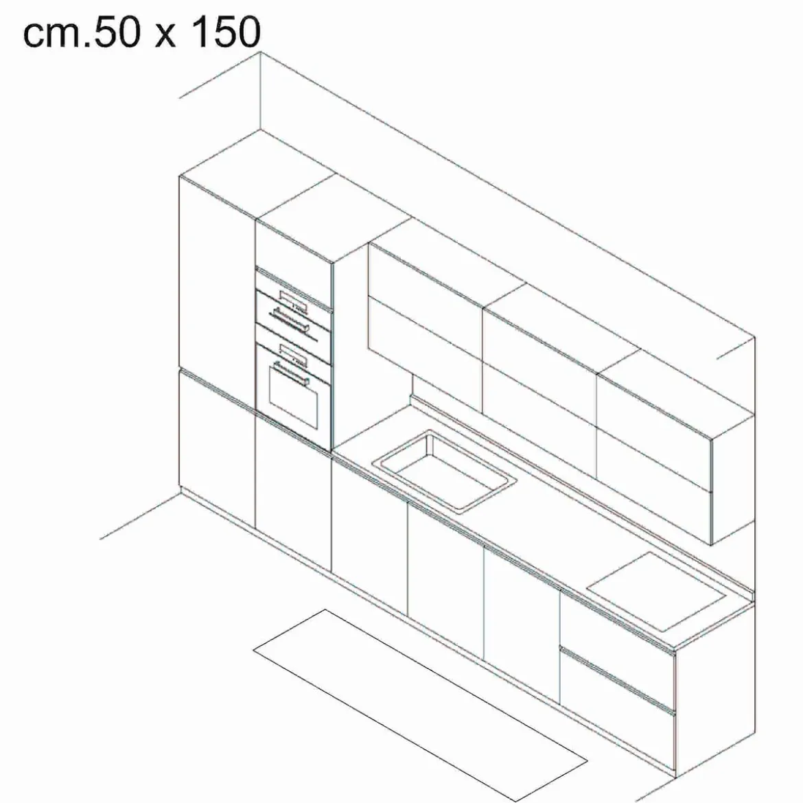Tappeto corsia cm 50 x 150 pratico da pulire 100% vinile