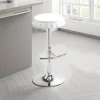 Tappo white sgabello regolabile bar abs bianco e metallo cromato 40x45xh60-80 cm