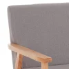 Teresa divano legno massello e tessuto grigio h71 l113 p66 cm