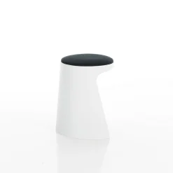 Tex sgabello in tessuto grigio scuro e polipropilene bianco impilabile d44xh44 cm