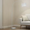 Thie lampada da terra in acciaio bianco opaco e tessuto 98x30xh178 cm