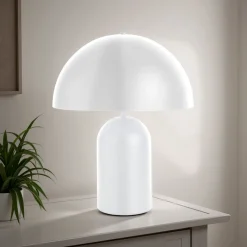 Thom white lampada da tavolo acciaio bianco opaco d38 h48