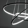 Three rings lampadario led in alluminio nero opaco con filo regolabile d80 h92 cm