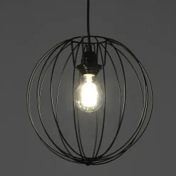 Tiago lampadario in acciaio nero opaco cavo regolabile d60 cm