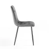 Tina grey sedia in tessuto effetto velluto grigio h88 l46 p56