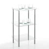 Tino scaffale in acrilico trasparente e acciaio cromato 40x30xh75 cm