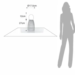Titti lampada da tavolo / sospensione in acciaio e resina bianca opaco con luce led d17.5xh39 cm