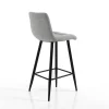 Toffee light grey home sgabello tessuto grigio chiaro struttura metallo nero cm h91 l44 p50 seduta h65