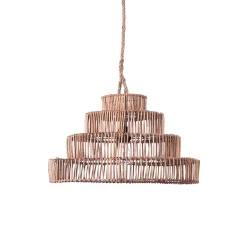 Tower lampadario in rattan colore naturale d50xh35 cm