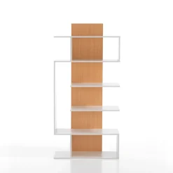 Tower-b libreria a colonna sanna bianco opaco e finitura rovere 80x25.5xh170 cm