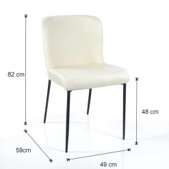 Tryun Beige sedia Imbottita tessuto beige struttura metallo nero opaco h82 l49 p59