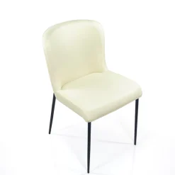 Tryun Beige sedia Imbottita tessuto beige struttura metallo nero opaco h82 l49 p59
