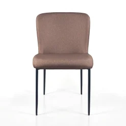 Tryun Brown sedia Imbottita tessuto marrone struttura metallo nero opaco h82 l49 p59