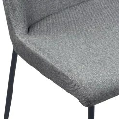 Tryun Grey sedia Imbottita tessuto grigio struttura metallo nero opaco h82 l49 p59