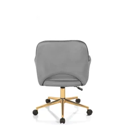 Victoria cor sedia da ufficio regolabile e girevole imbottita grigia in microfibra effetto velluto con ruote 57x58 h80/88 cm