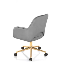 Victoria cor sedia da ufficio regolabile e girevole imbottita grigia in microfibra effetto velluto con ruote 57x58 h80/88 cm