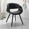 Visby Evo Total Black sedia legno multistrato nero seduta imbottita pelle sintetica nera h73 l54 p52 seduta h42