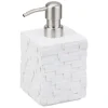 Wall white dispenser portasapone in poliresina bianca 8.3x8.3 h10.6/16 cm