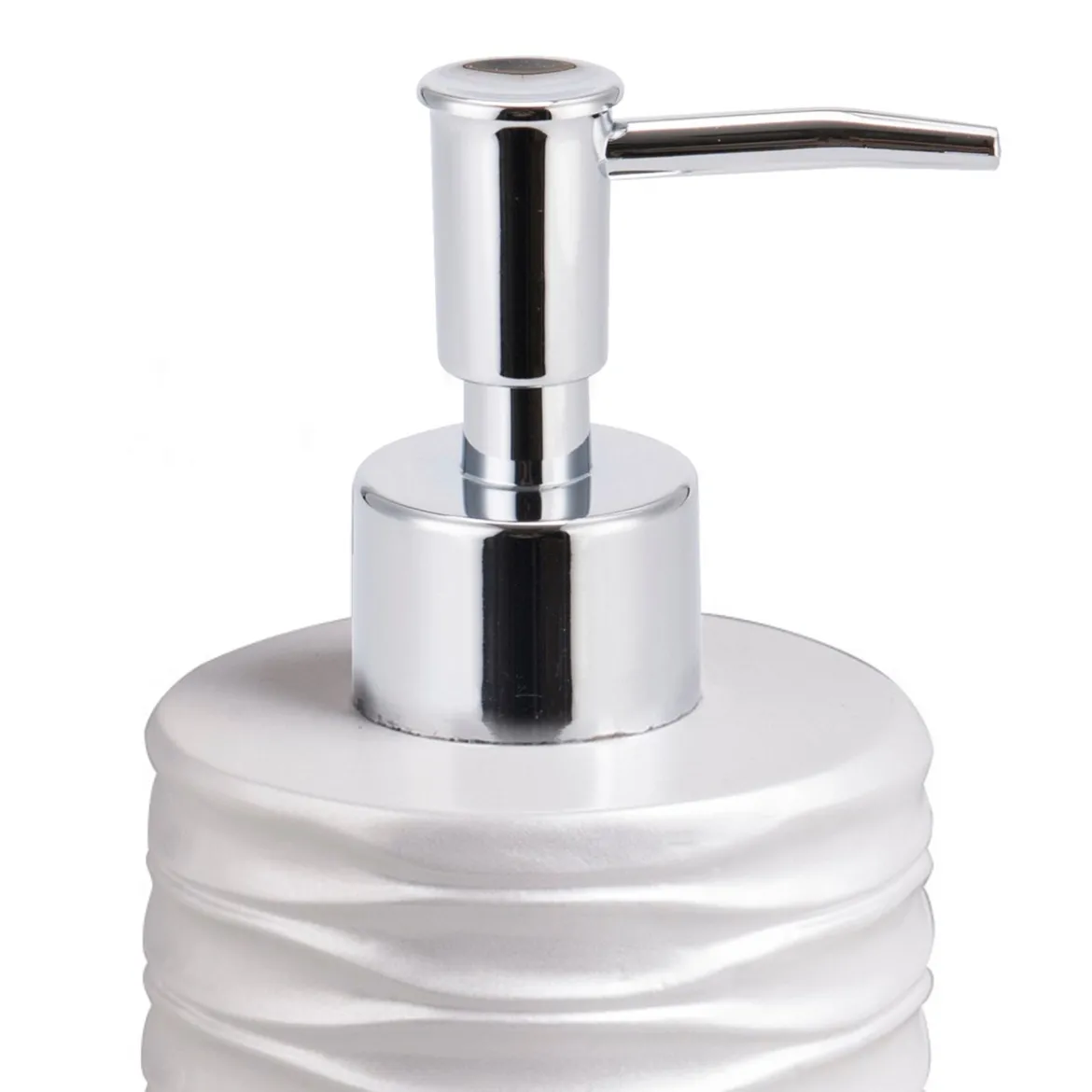 Wave dispenser portasapone poliresina bianca opaca d7.5 h17 cm
