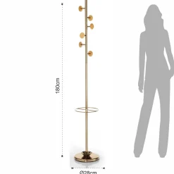 Wells-b gold appendiabiti porta ombrelli acciaio verniciato oro rosa lucido rose gold h180 d28