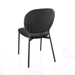 Werza Antracite sedia Imbottita tessuto antracite effetto melange struttura metallo nero opaco impilabile h81 l47 p58
