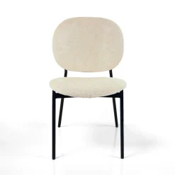 Werza Beige sedia Imbottita tessuto beige effetto melange struttura metallo nero opaco impilabile h81 l47 p58