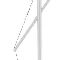 White gear lampada da terra fusto metallo bianco opaco paralume tessuto bianco h210 p50 l160