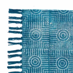 Yara blue tappeto blue programma cotone 100% blu con nappe 195x115 cm