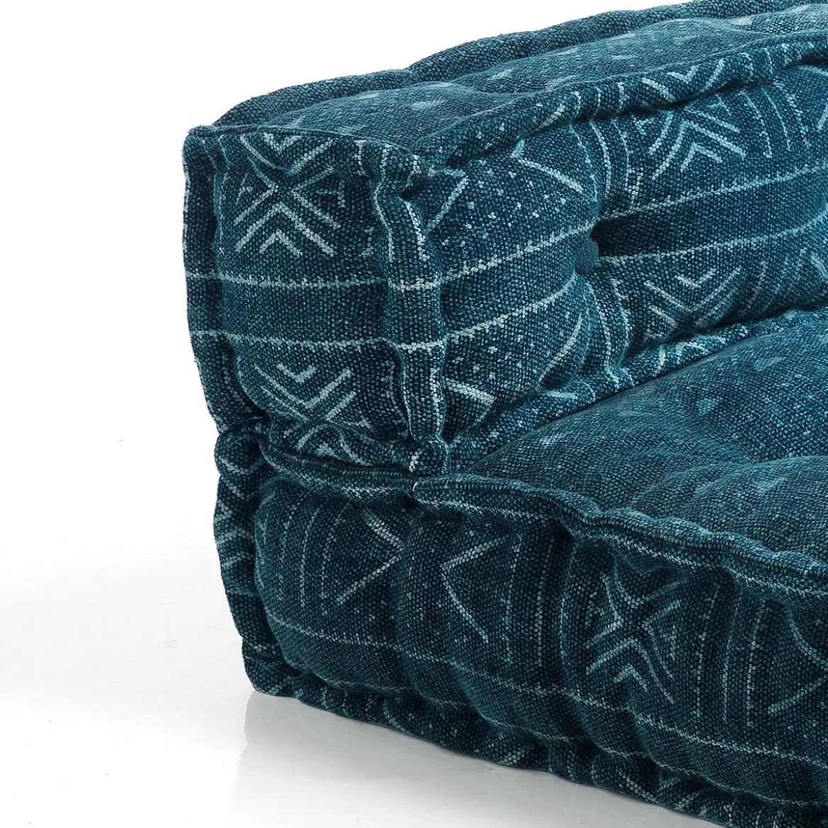 Yara divano 2 posti composizione 08 rivestimento cotone 100% patchwork blu 160x80xh40 cm