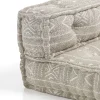 Yara elemento angolare in cotone brown e beige con imbottitura tessile 80x80x40 cm