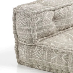 Yara elemento angolare in cotone brown e beige con imbottitura tessile 80x80x40 cm